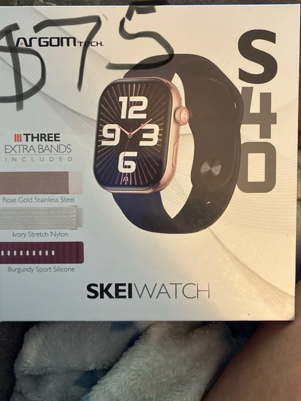 S40 Smartwatch - Rose Gold Case with Black Band